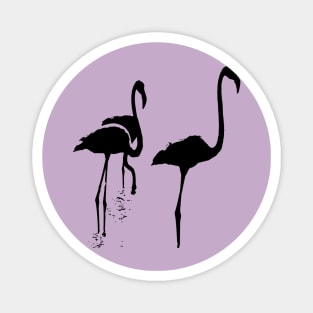 Minimalistic Three Flamingos Black Silhouette Magnet